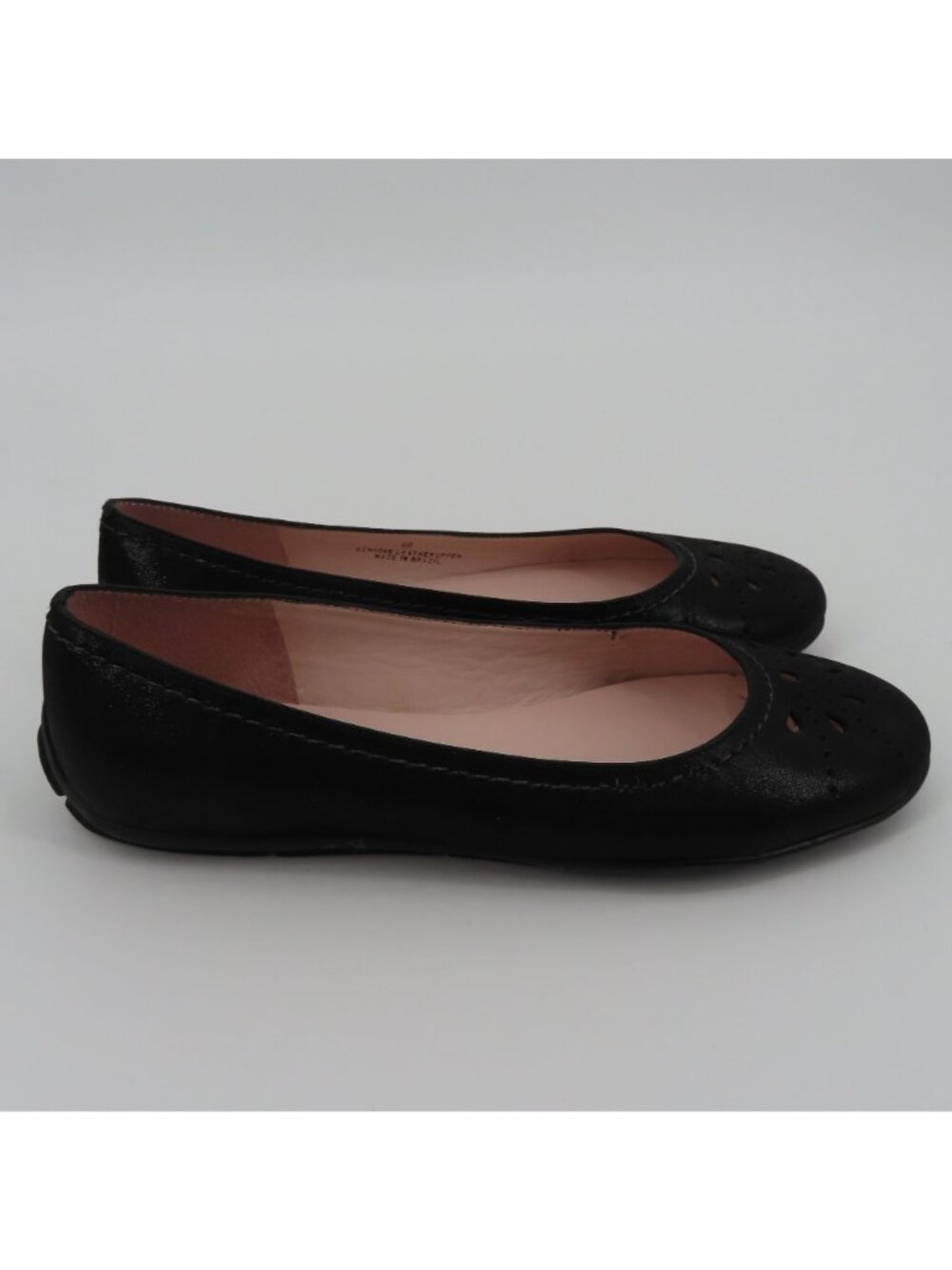 Talbots Women 6 B Shimmer Black Leather Cut Out Round Toe Ballet Flats Shoes - Picture 6 of 11